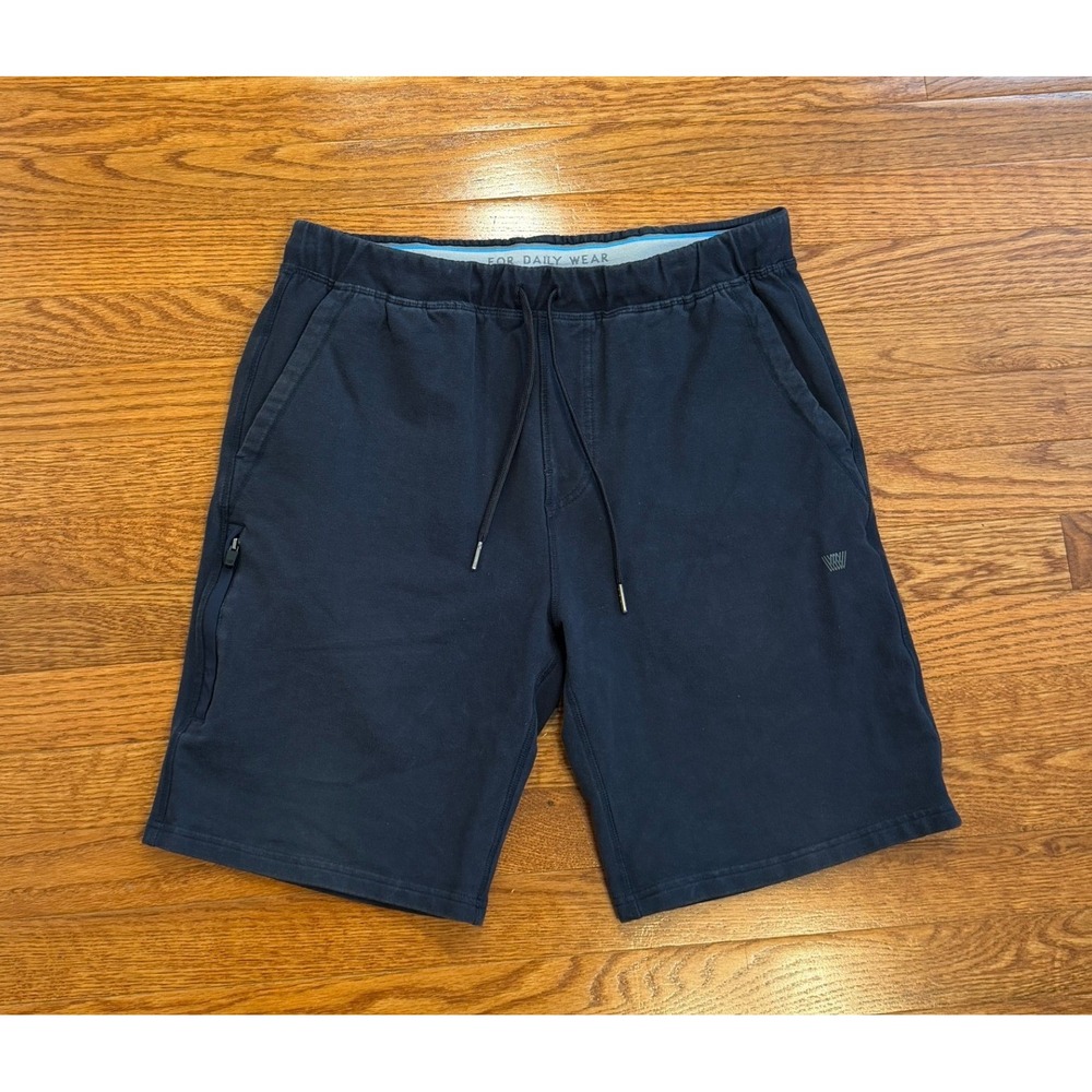 Mack Weldon Ace Sweat Shorts Mens Large 9" Navy Blue Gym Loungewear French Terry
